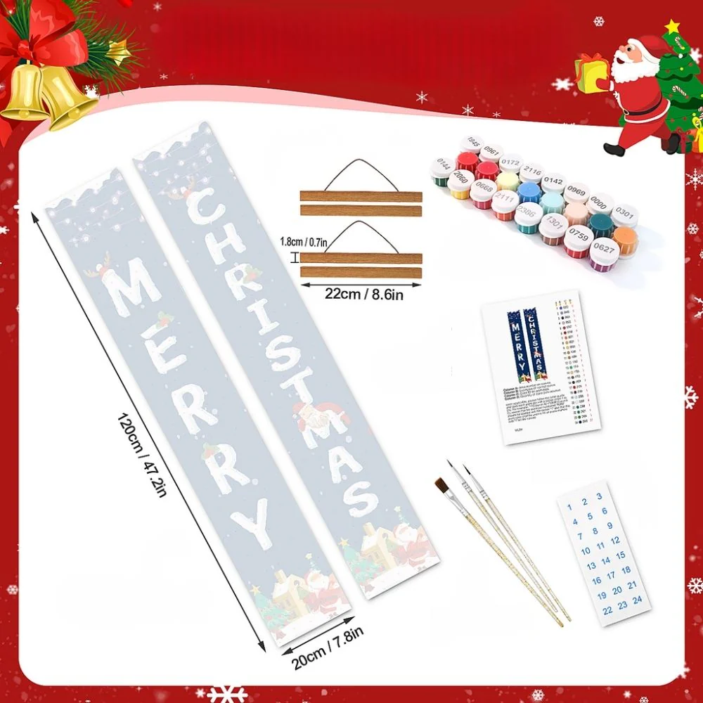 Paint by Numbers Front Door Hanging Banners - Merry & Bright - Image 4