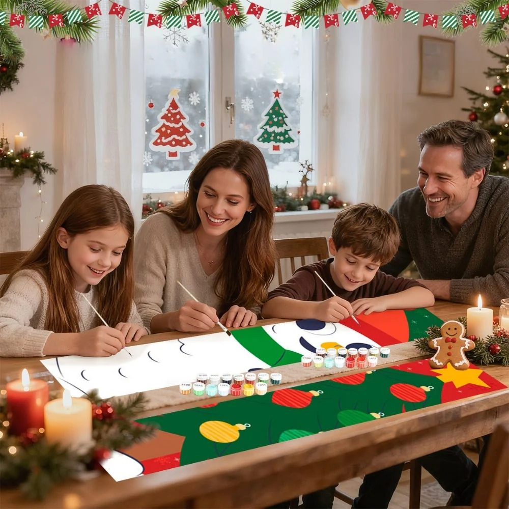 Paint by Numbers Front Door Hanging Banners - Smiling Snowman - Image 10