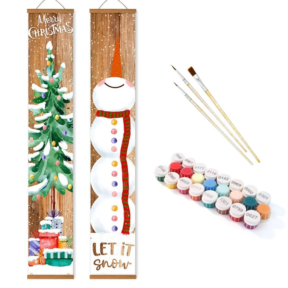 Paint by Numbers Front Door Hanging Banners - Vintage Christmas - Image 2