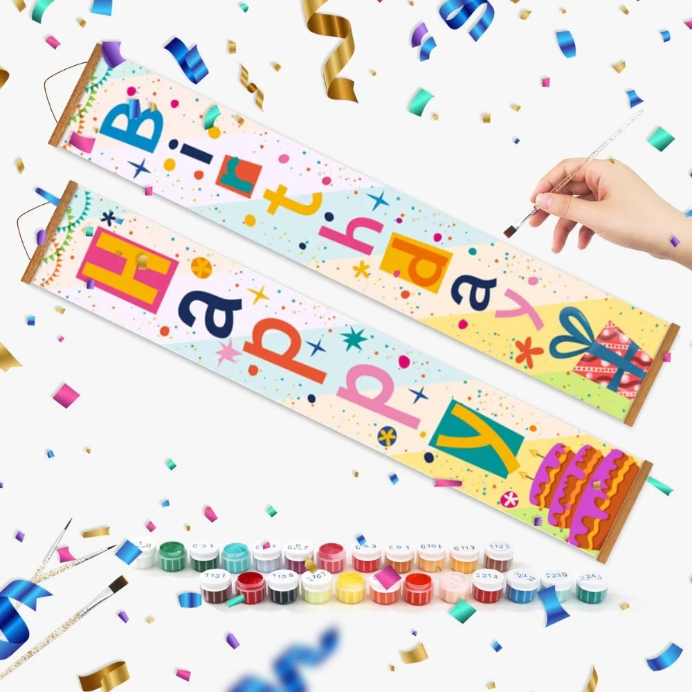 Paint by Numbers Front Door Hanging Banners - Festive Flags - Image 3