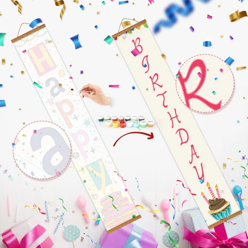 Paint by Numbers Front Door Hanging Banners - Fun Streamers - Image 5