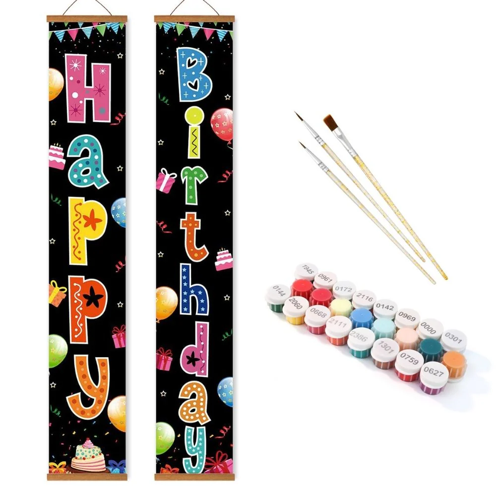 Paint by Numbers Front Door Hanging Banners - Joyful Festoon - Image 2