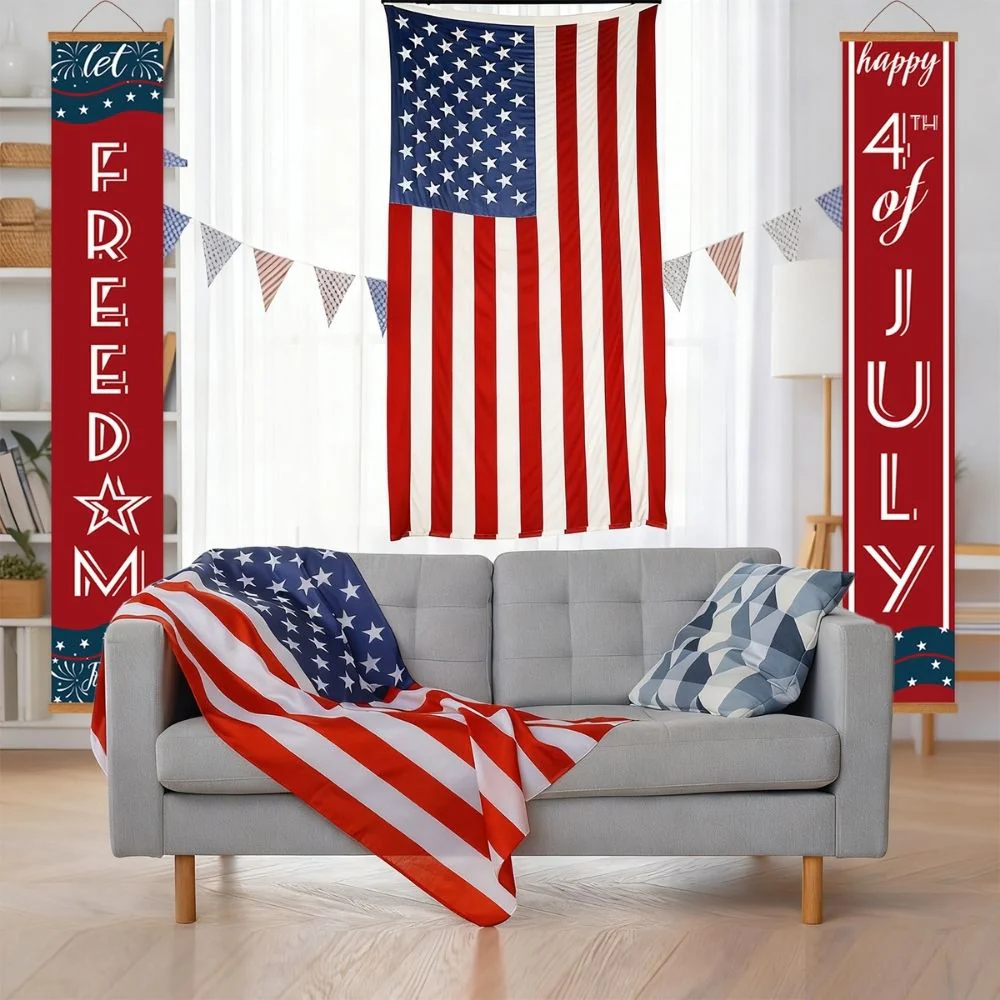 Paint by Numbers Front Door Hanging Banners - Patriotic Garland - Image 8