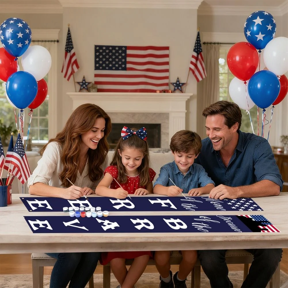 Paint by Numbers Front Door Hanging Banners - Red White Blue - Image 10