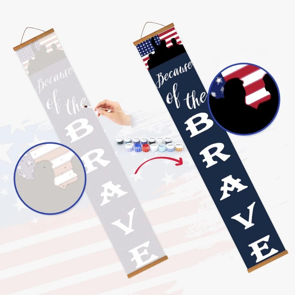Paint by Numbers Front Door Hanging Banners - Stars Garland - Image 5