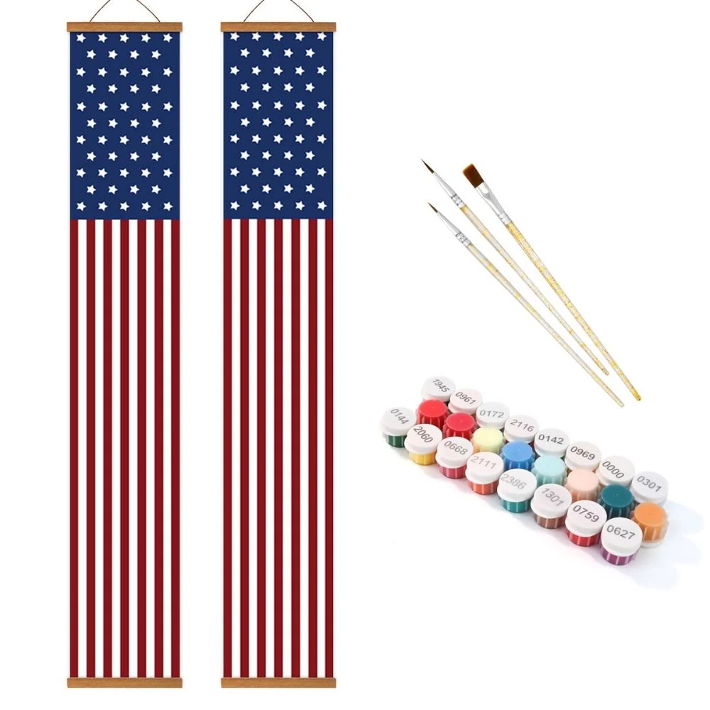 Paint by Numbers Front Door Hanging Banners - Stars & Stripes - Image 2