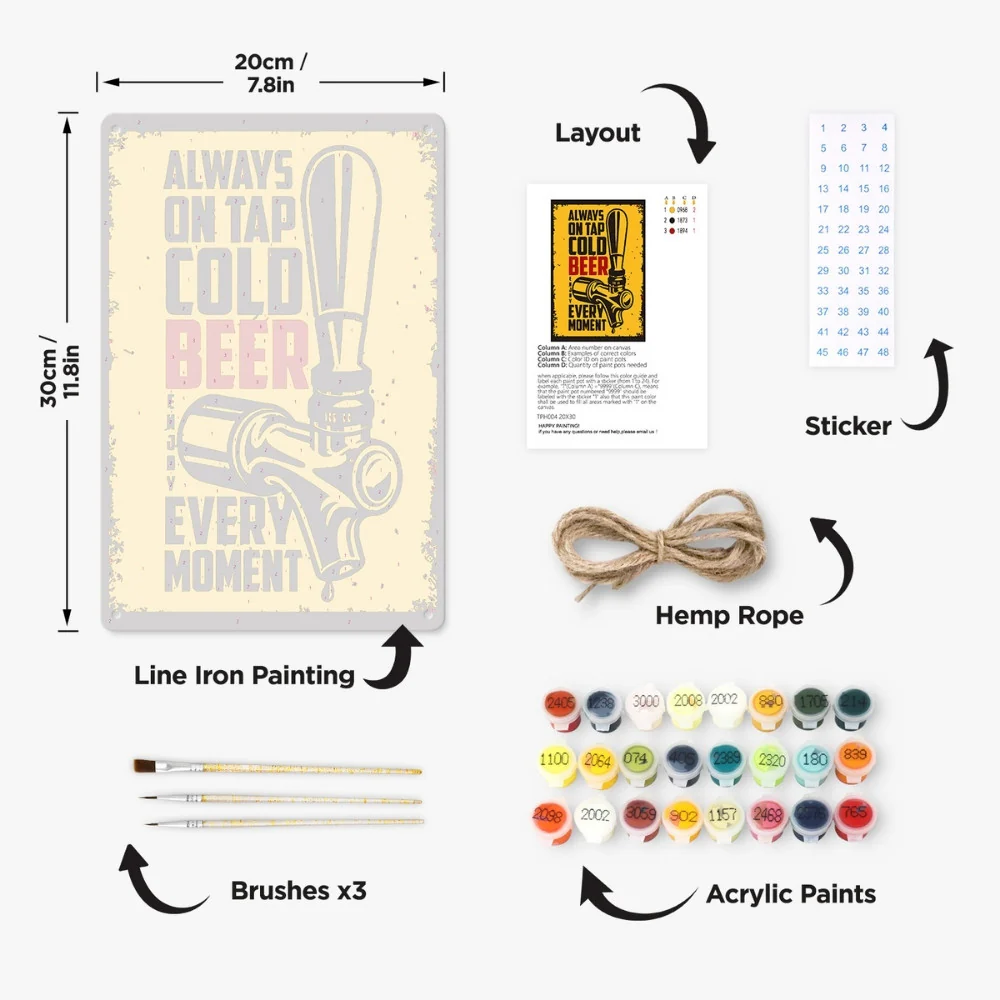 Paint by Numbers Metal Poster - Blonde Beer - Image 12