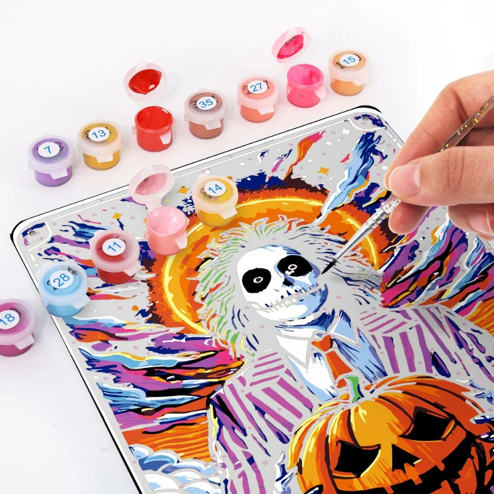 Paint by Numbers Metal Poster - The Trickster and the Pumpkin - Image 4