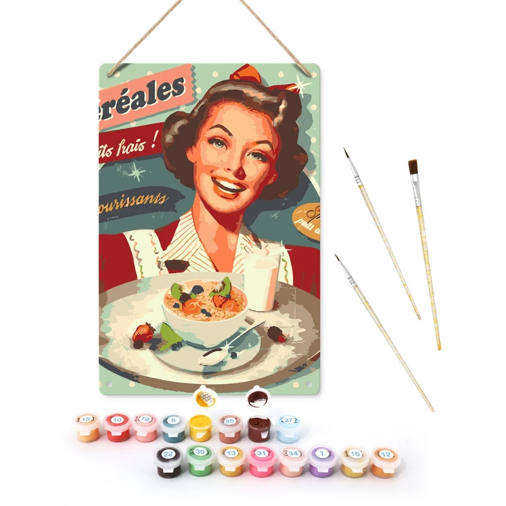 Paint by Numbers Metal Poster - Vintage Cereal