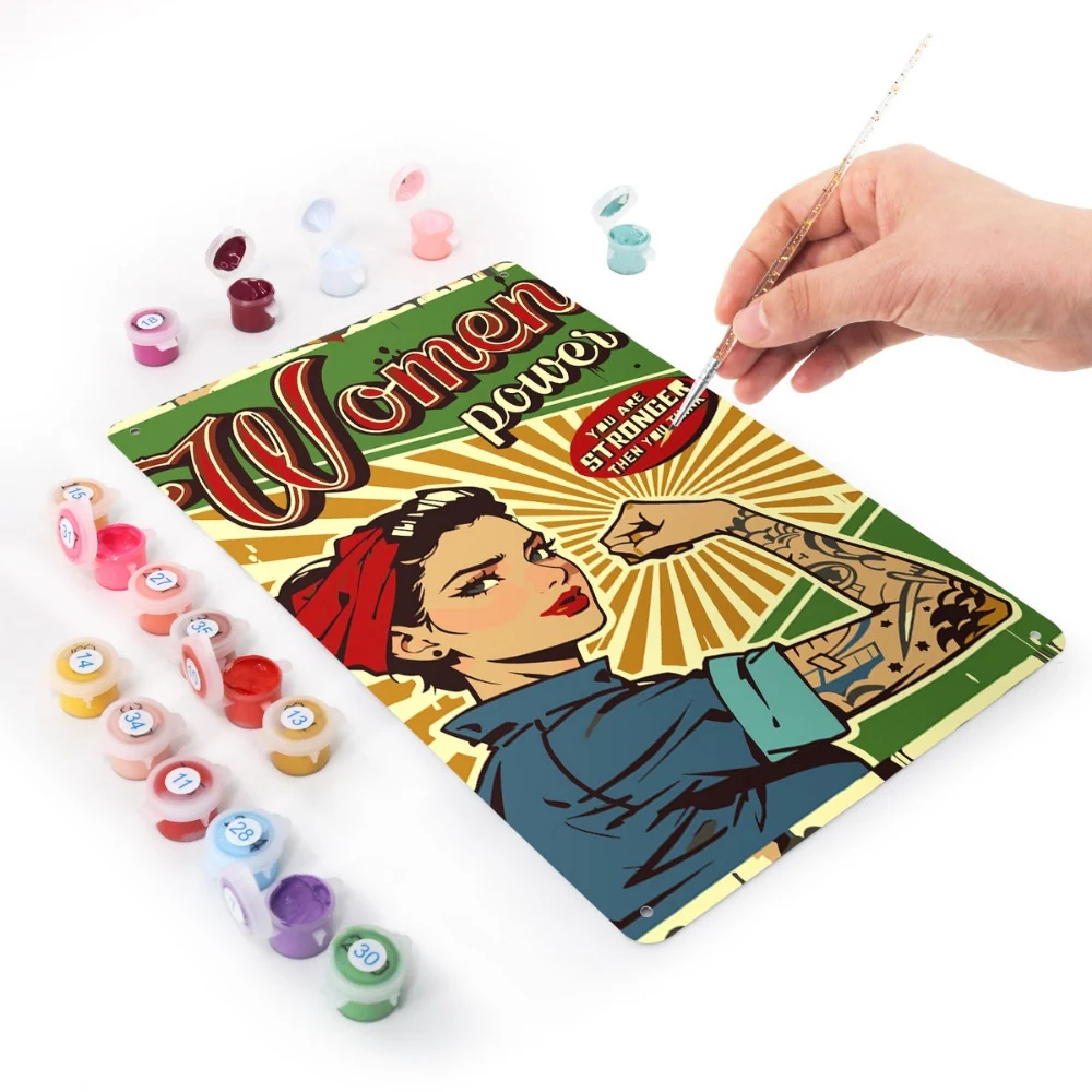 Paint by Numbers Metal Poster - Women Power - Image 3