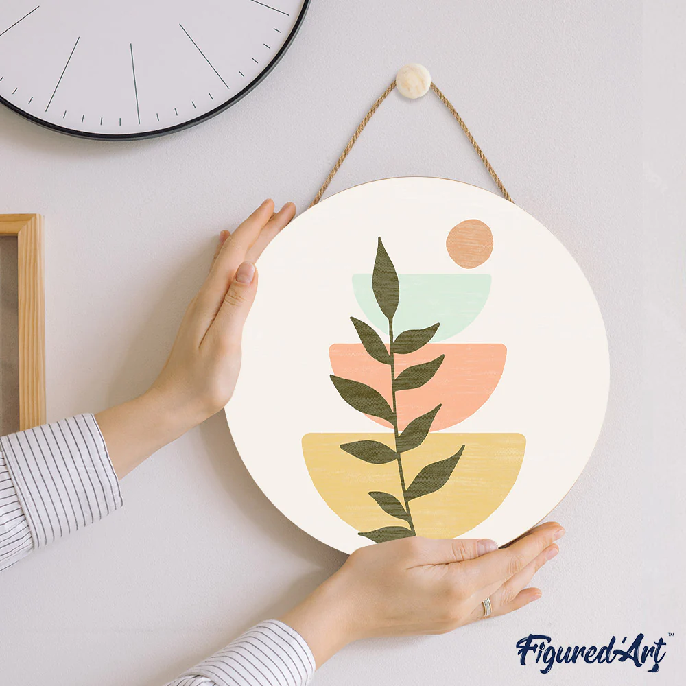 Paint by numbers on Wood Slice - Abstract Botanical Art 2 - Image 7