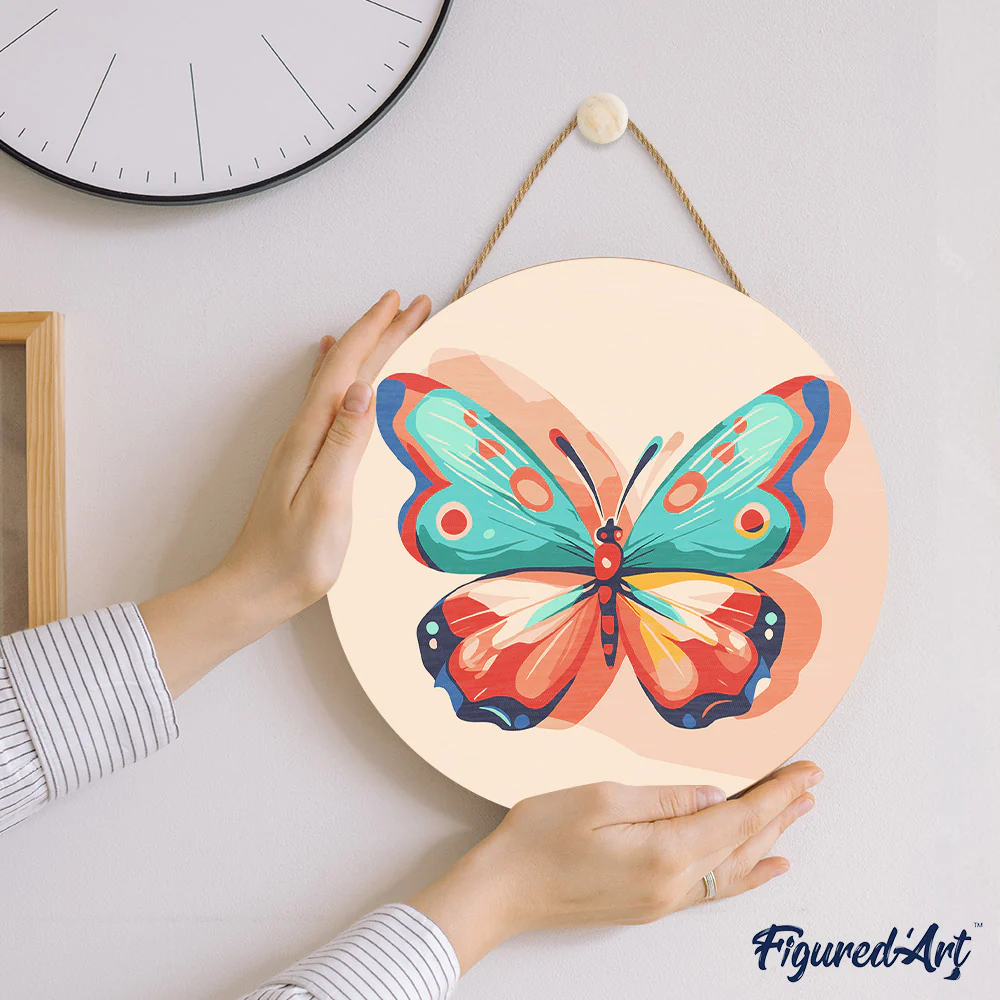 Paint by numbers on Wood Slice - Butterfly - Image 7