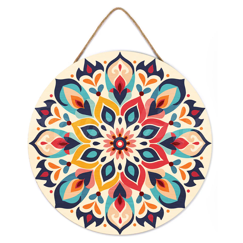 Paint by numbers on Wood Slice - Floral Mandala - Image 2