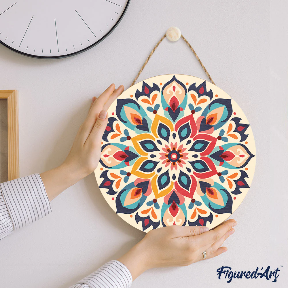 Paint by numbers on Wood Slice - Floral Mandala - Image 7
