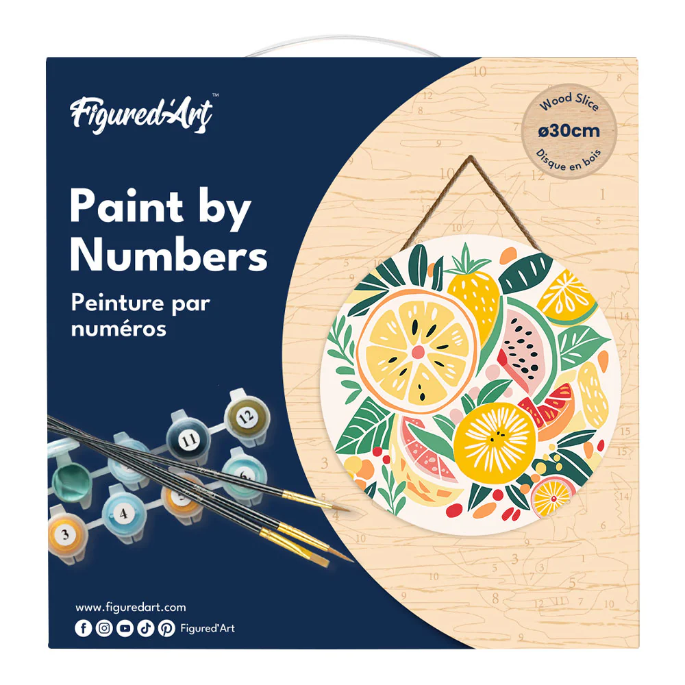 Paint by numbers on Wood Slice - Fruits - Image 4
