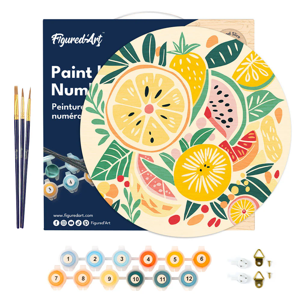 Paint by numbers on Wood Slice - Fruits - Image 6