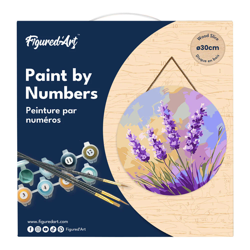 Paint by numbers on Wood Slice - Lavender - Image 4