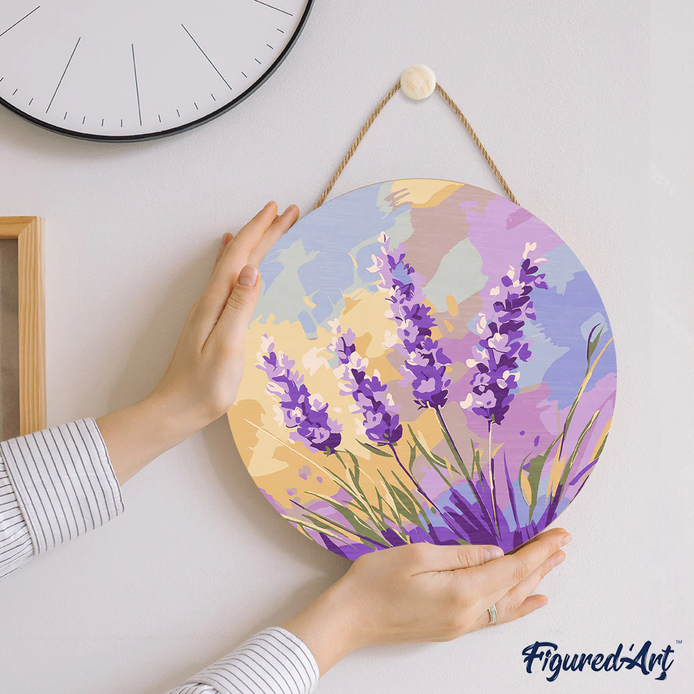 Paint by numbers on Wood Slice - Lavender - Image 7