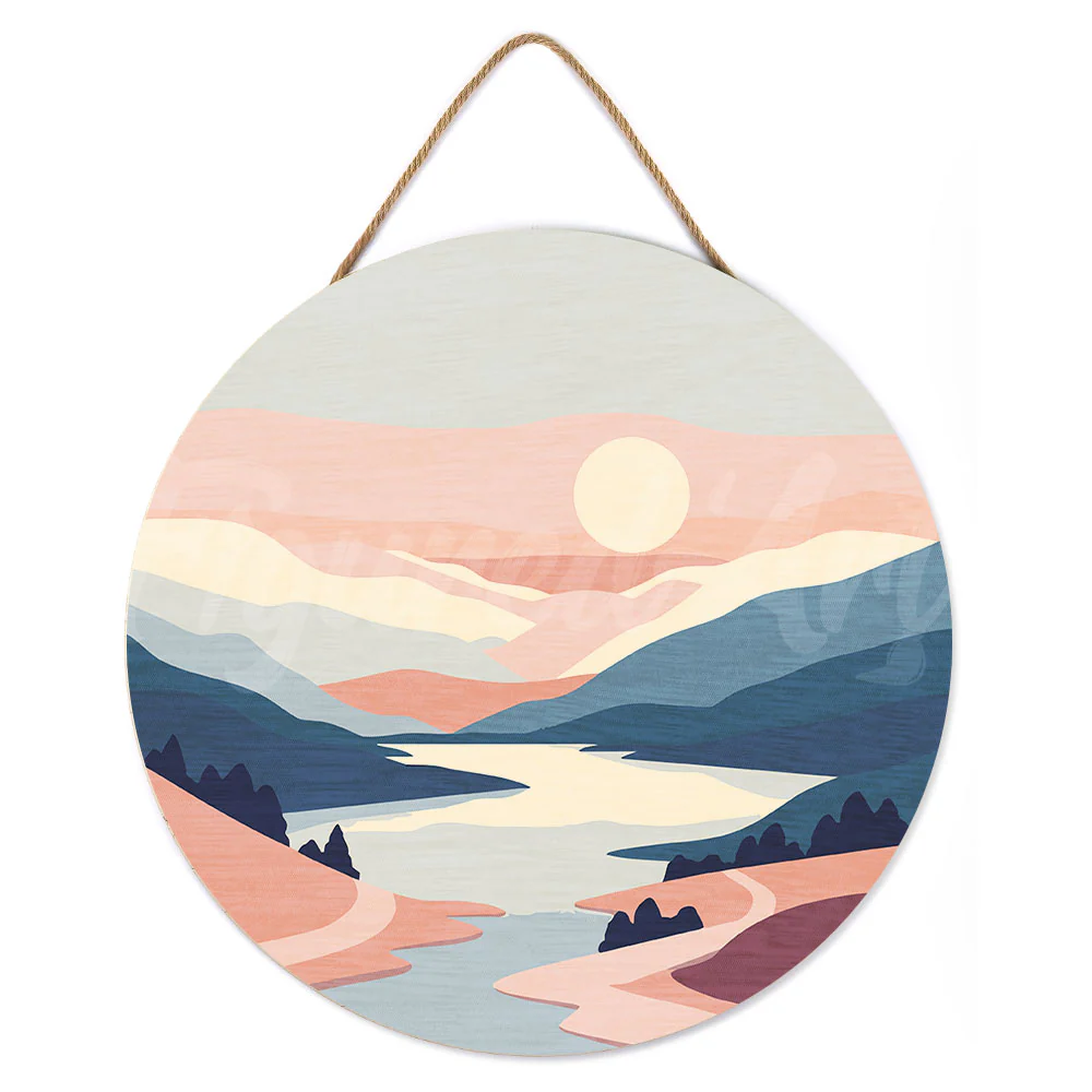 Paint by numbers on Wood Slice - Pastel Sunrise - Image 2
