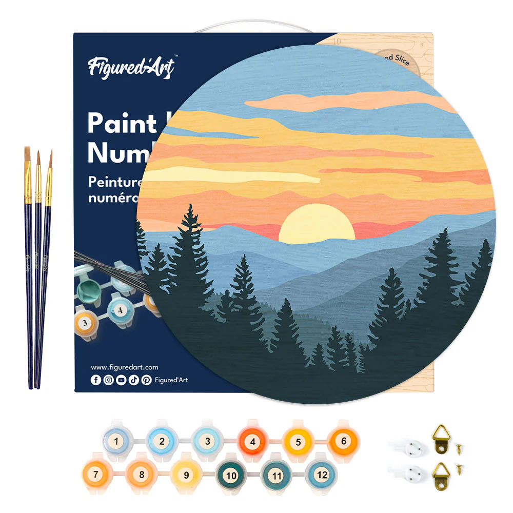 Paint by numbers on Wood Slice - Pine Forest - Image 6