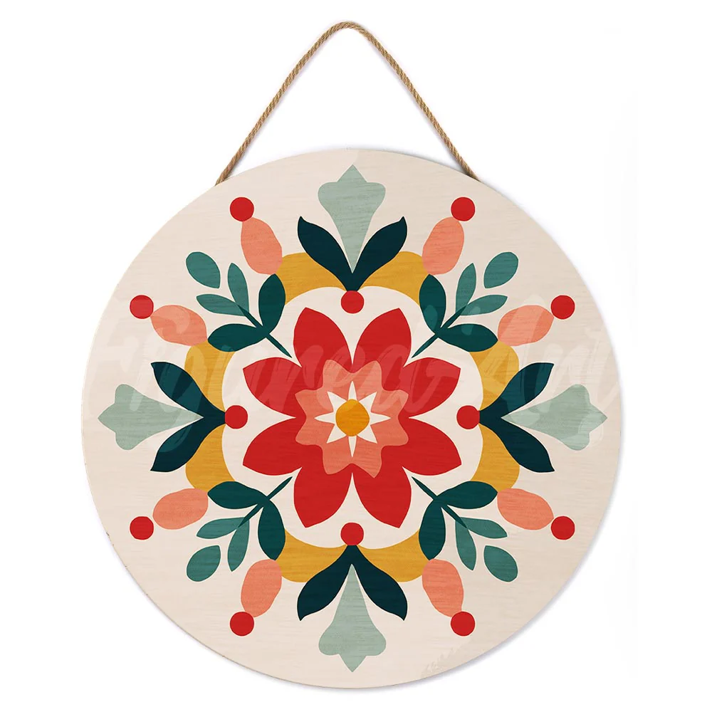 Paint by numbers on Wood Slice - Winter Mandala - Image 2