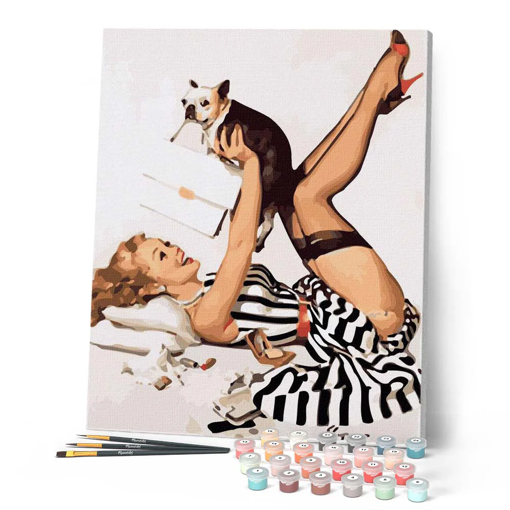 Pin-up wearing a dress and dog - Image 2