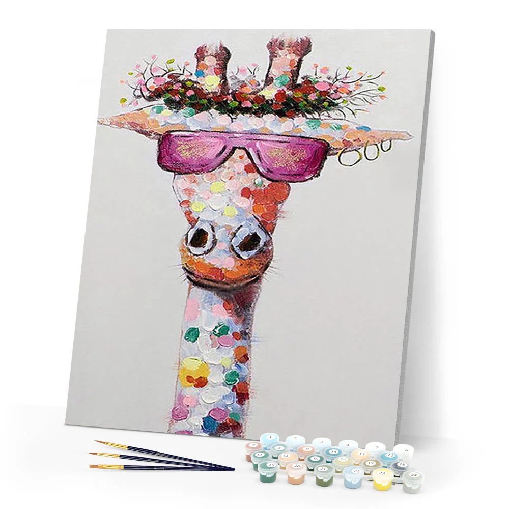 Pop Art Giraffe with Glasses - Image 2