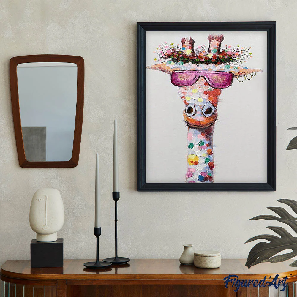 Pop Art Giraffe with Glasses - Image 3