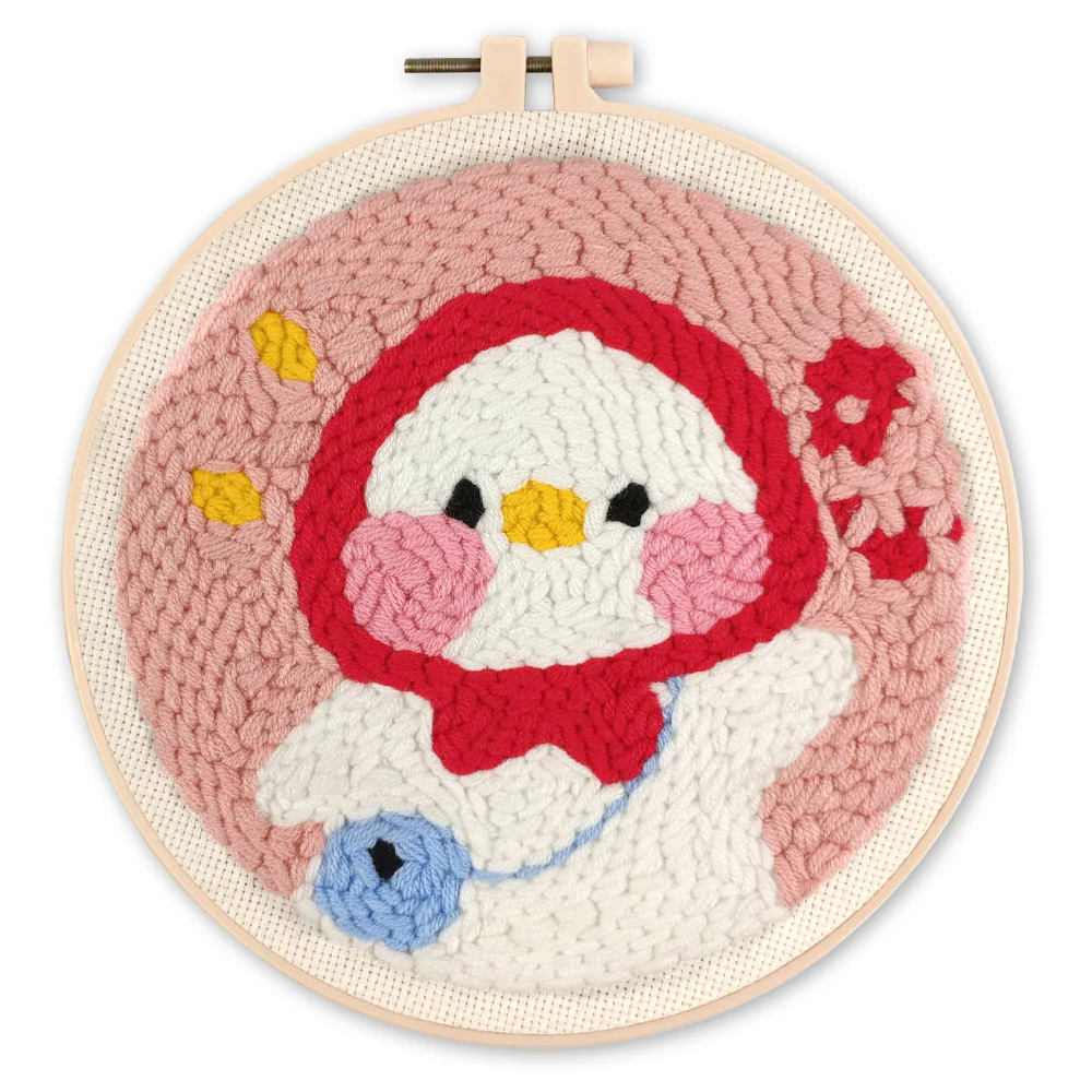 Punch Needle Kit - Baby Duck in a Red Bonnet