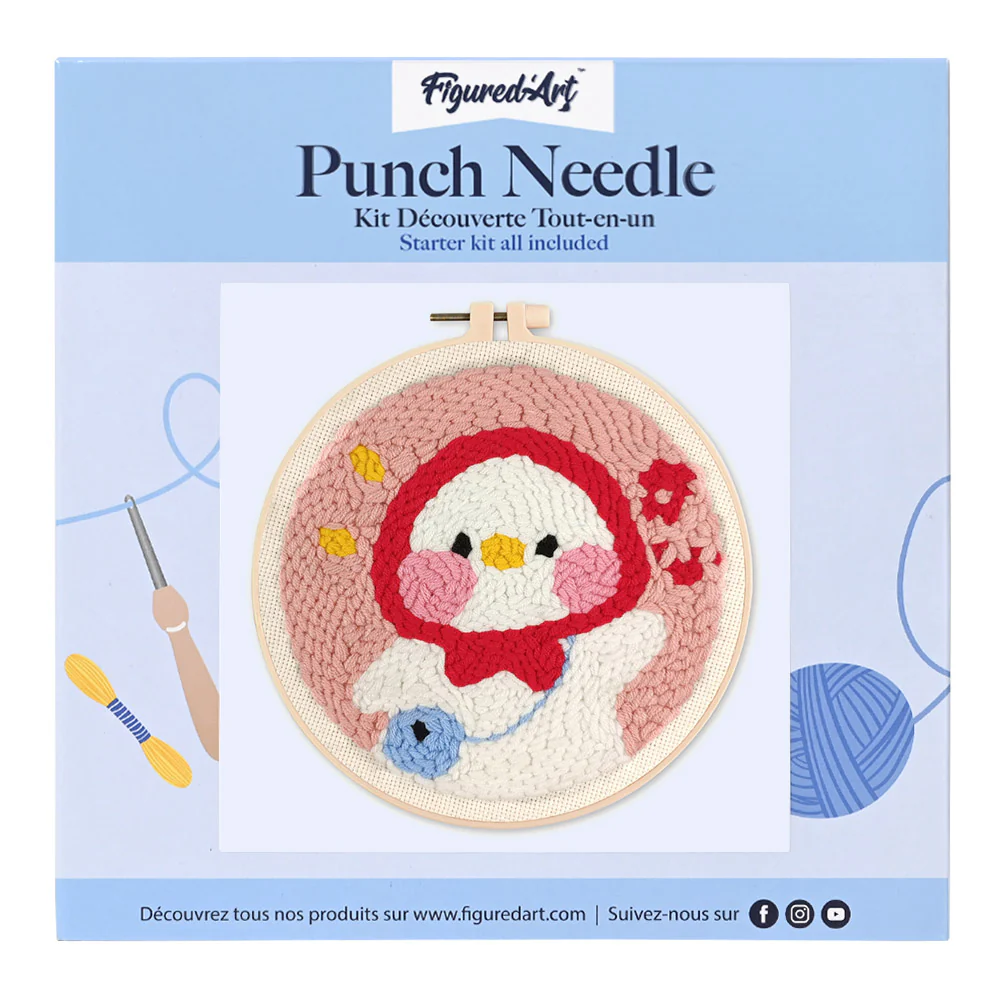 Punch Needle Kit - Baby Duck in a Red Bonnet - Image 2
