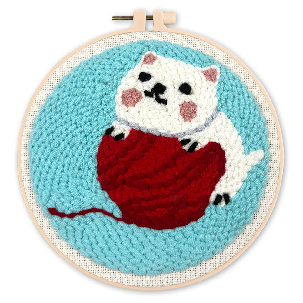 Punch Needle Kit - Cat with Ball of Wool