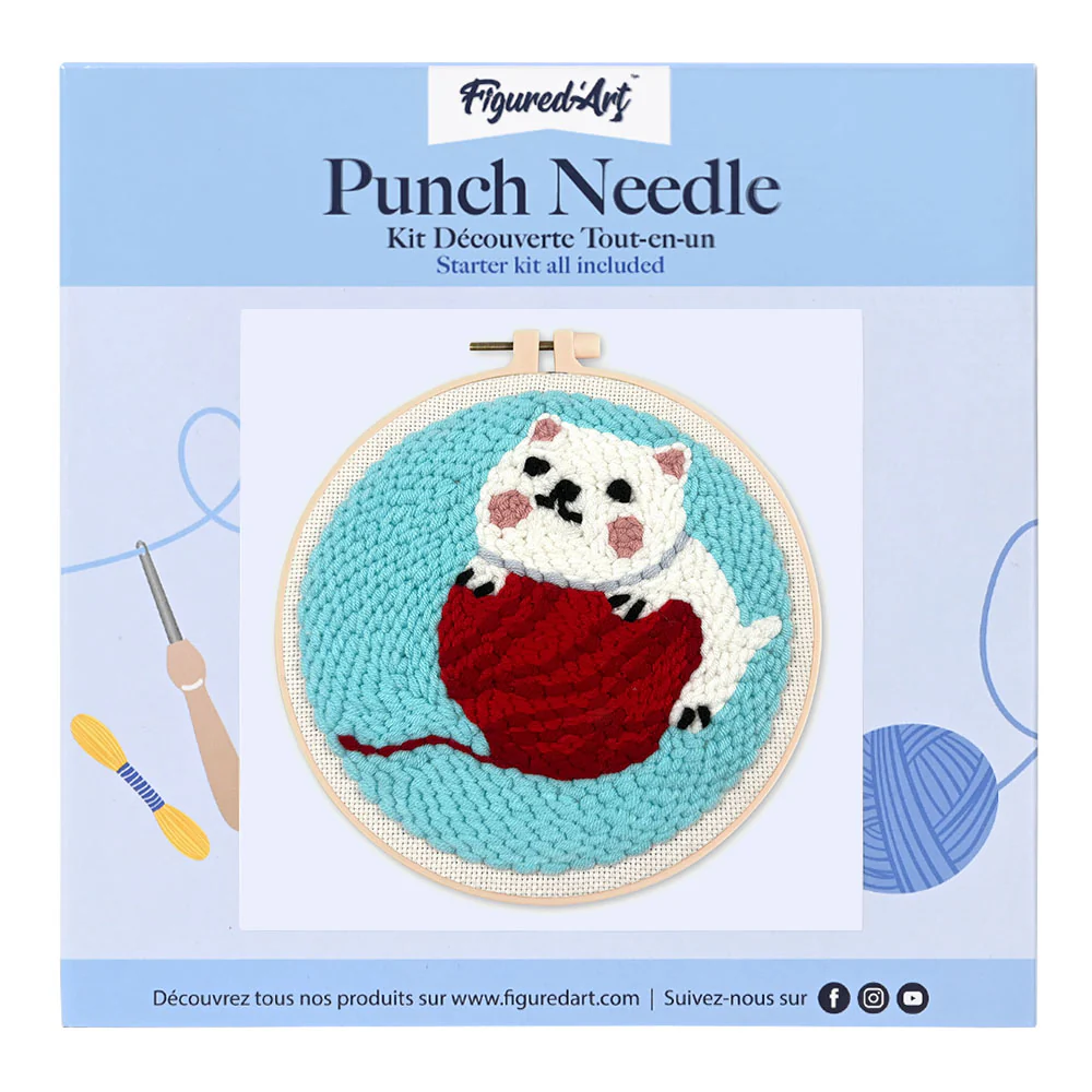 Punch Needle Kit - Cat with Ball of Wool - Image 2