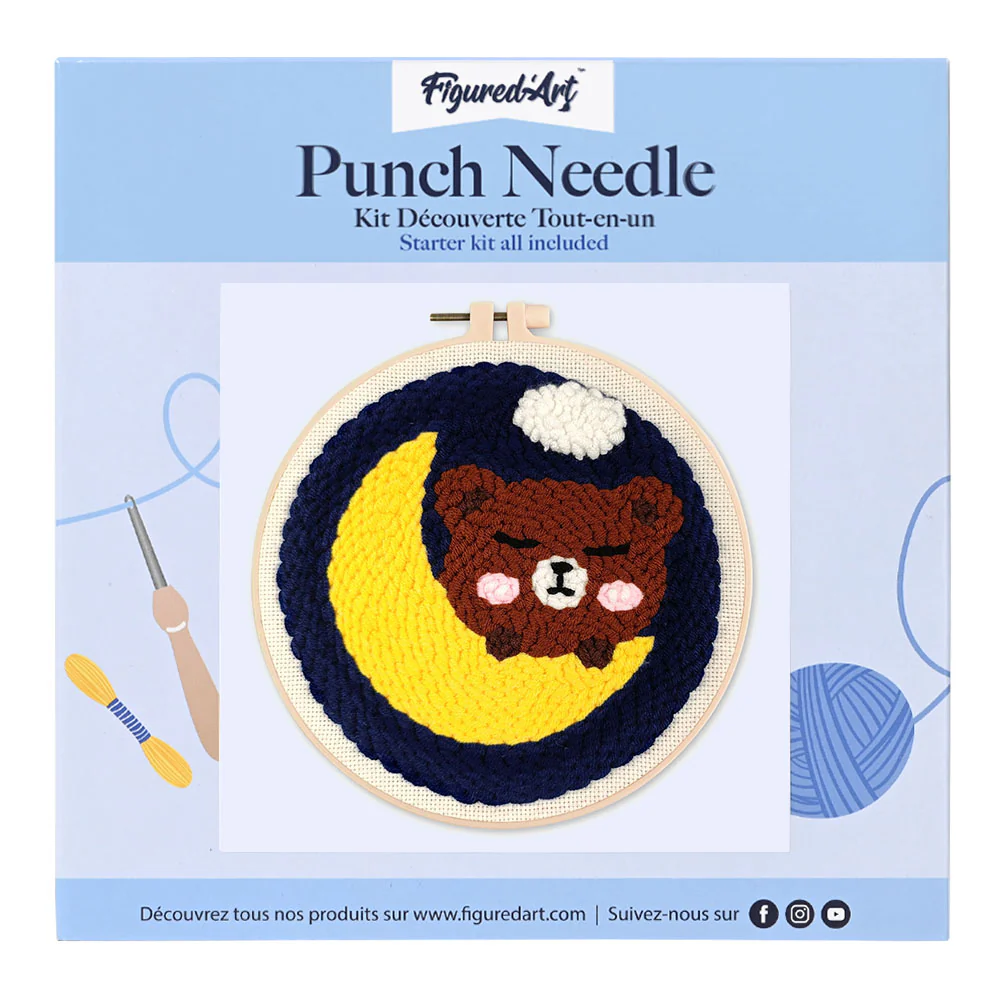 Punch Needle Kit - Cute Bear on the Moon - Image 2