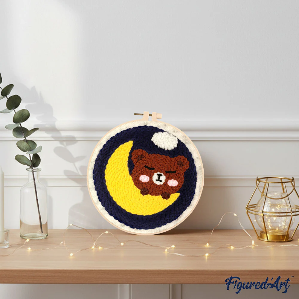 Punch Needle Kit - Cute Bear on the Moon - Image 3