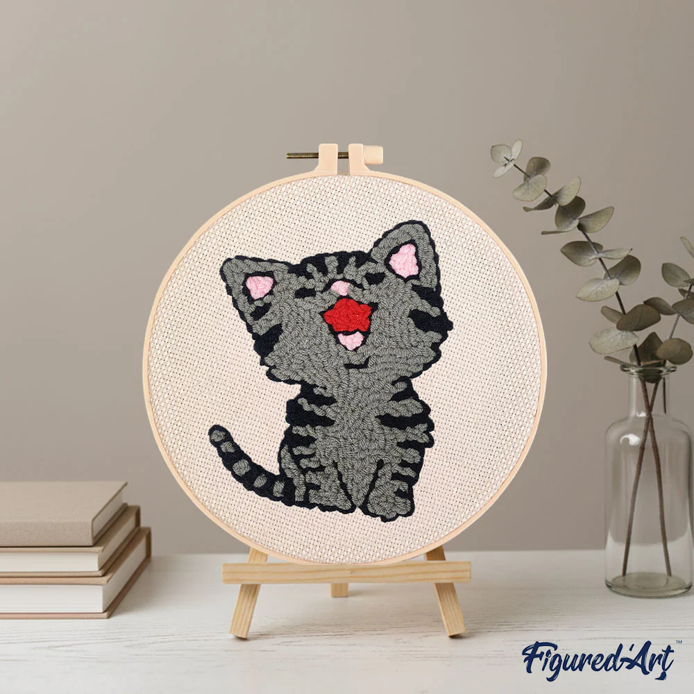Punch Needle Kit - Laughing Cat - Image 3