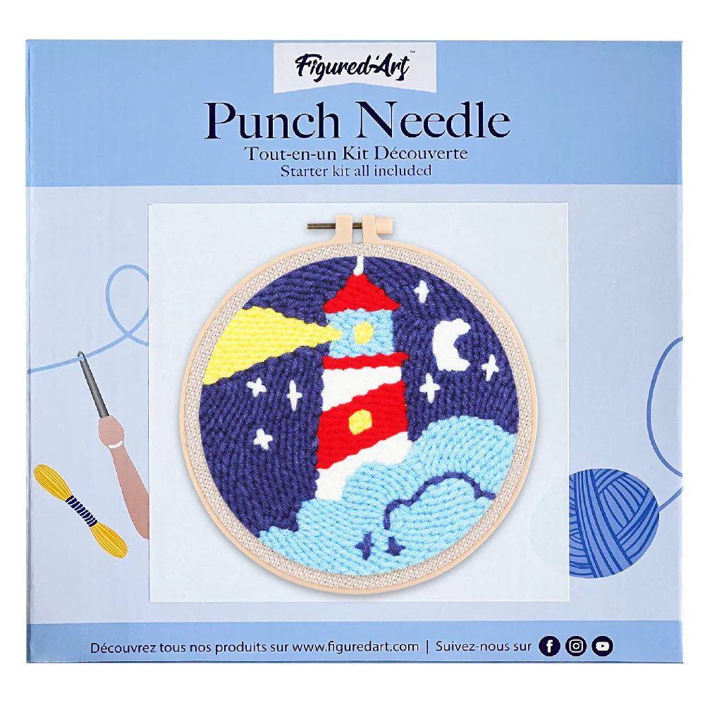 Punch Needle Kit - Lighthouse and Starry Night - Image 2