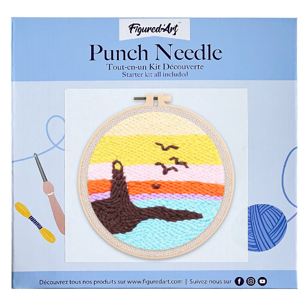 Punch Needle Kit - Lighthouse and Sunset - Image 2