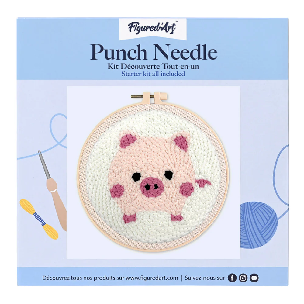 Punch Needle Kit - Pink Pig - Image 2