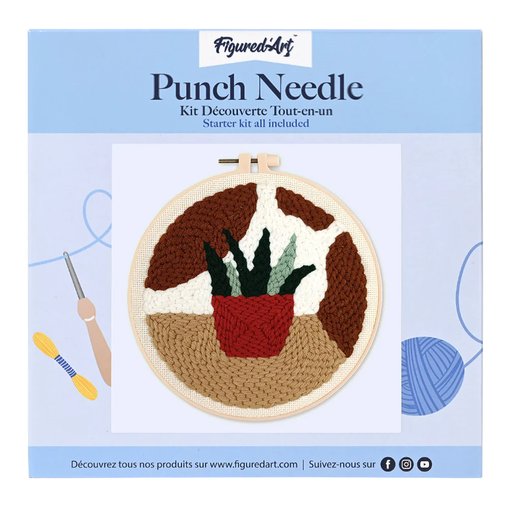 Punch Needle Kit - Red Pot Plant - Image 2