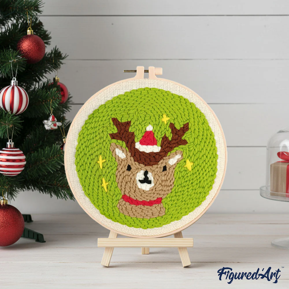 Punch Needle Kit - Santa Deer - Image 3