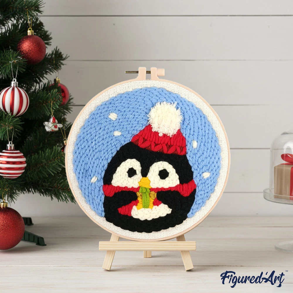 Punch Needle Kit - Santa Penguin - Image 3