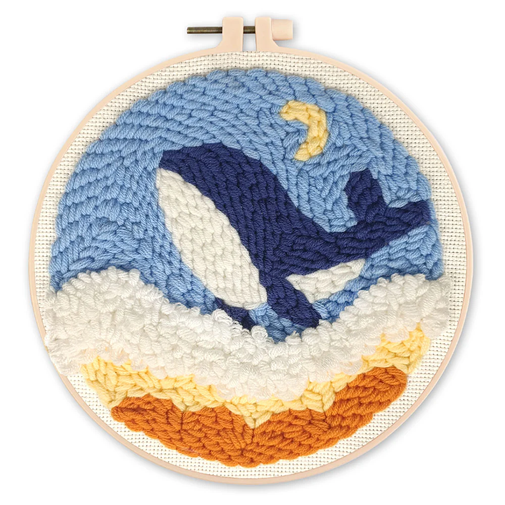 Punch Needle Kit - Sky Blue Whale