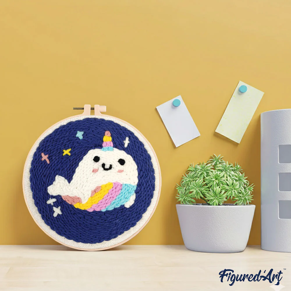 Punch Needle Kit - Unicorn Whale - Image 3