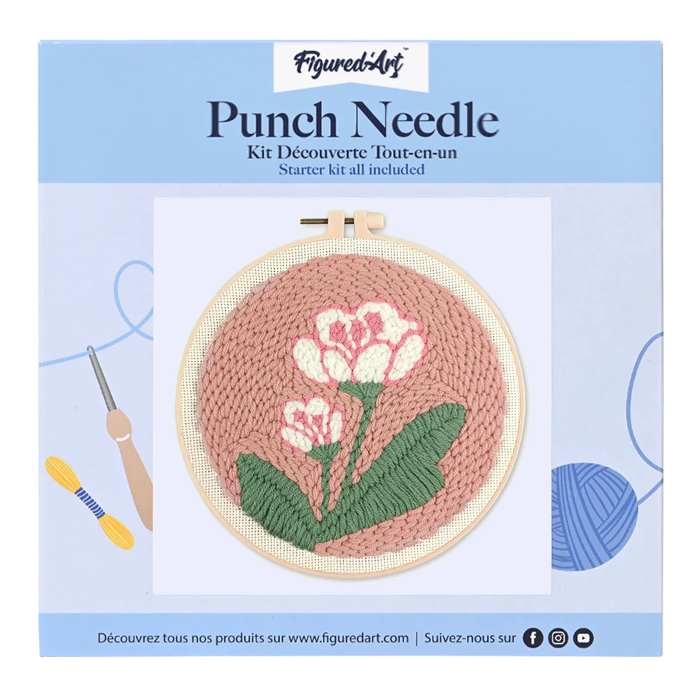 Punch Needle Kit - White Flowers 2 - Image 2