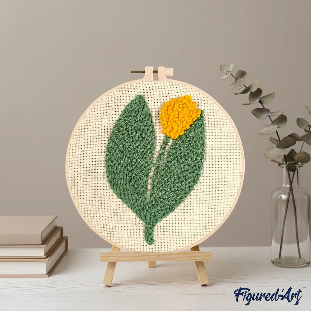 Punch Needle Kit - Yellow Tulip - Image 3