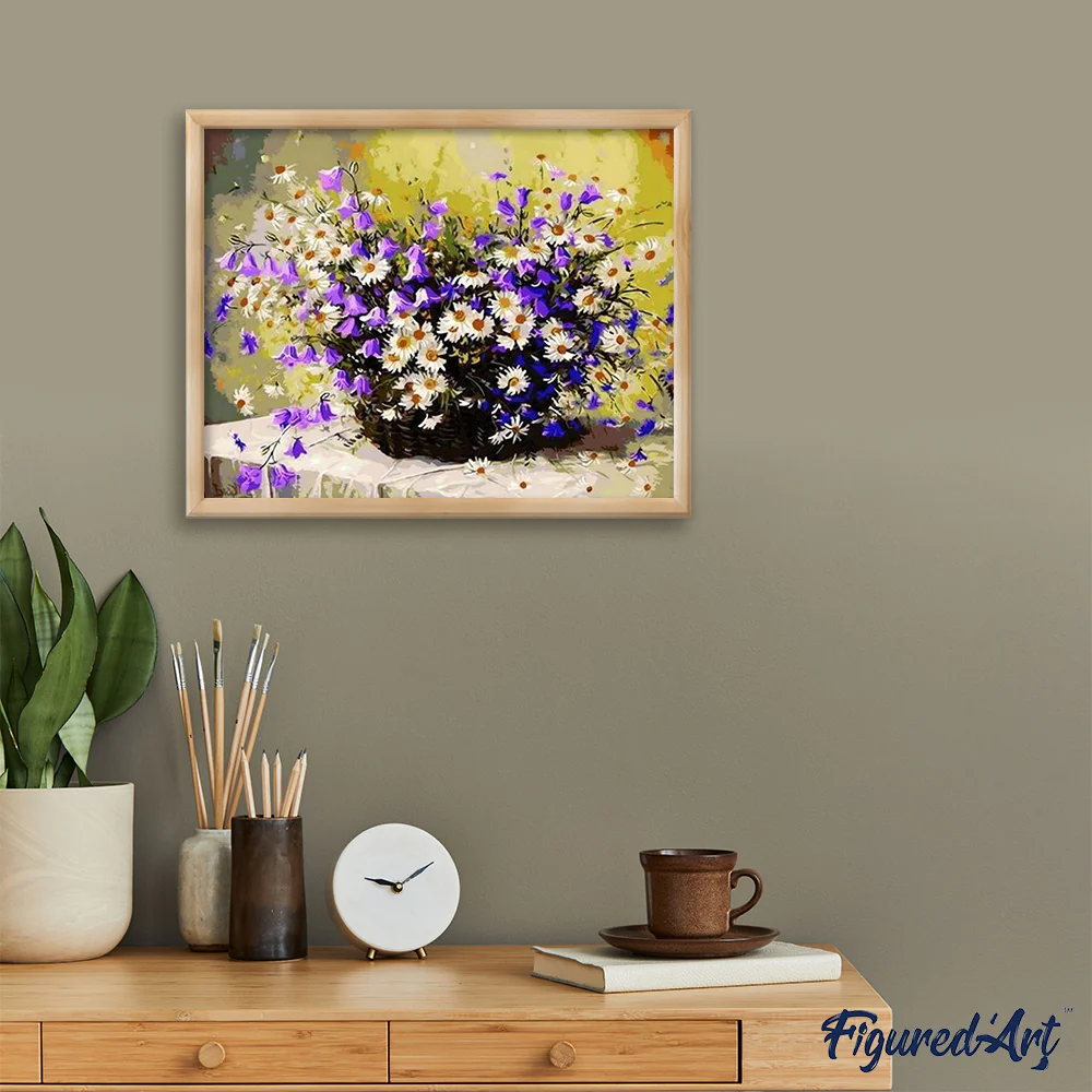 Purple flowers and Marguerites - Image 3