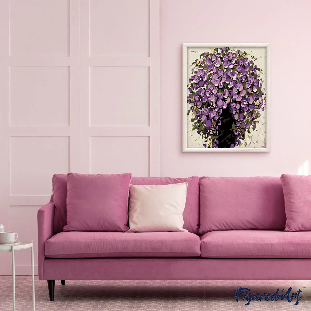 Purple Flowers in Vase - Image 3