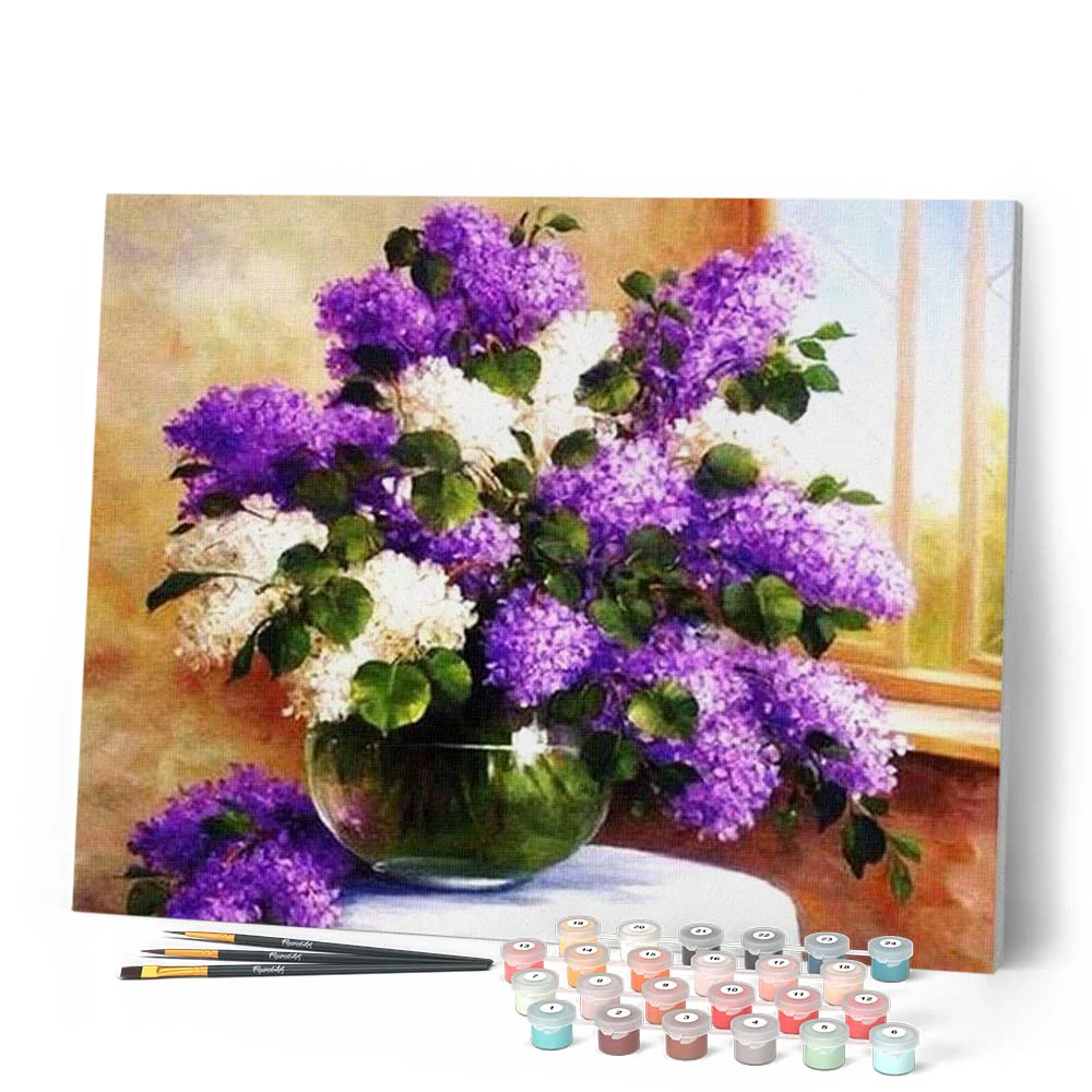 Purple Vase with Flowers - Image 2