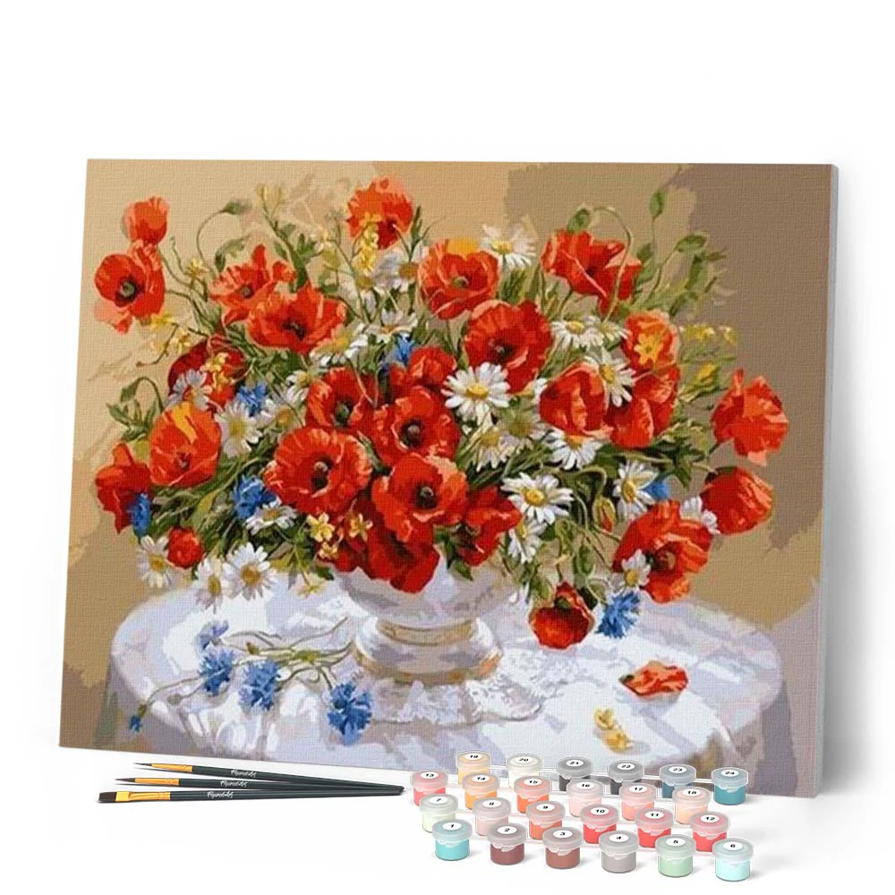Red Flowers bouquet on a table - Image 2