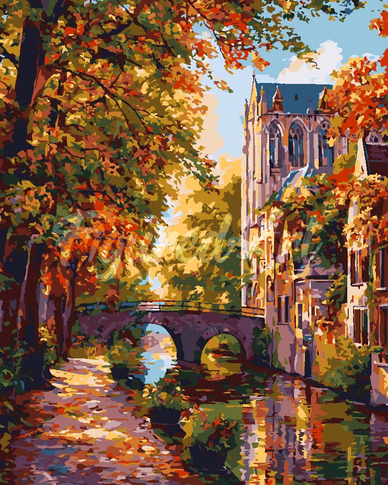 Riverside Autumn Town